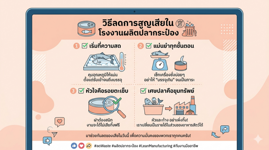 การลดการสูญเสีย (Waste) ในกระบวนการผลิตปลากระป๋อง